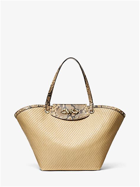 michael kors izzy straw bag|Izzy Extra.